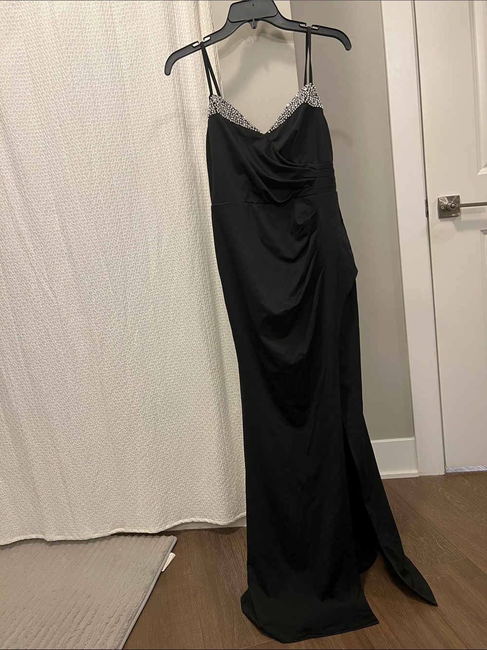 Ever Pretty Black Evening Gown with Beaded Trim